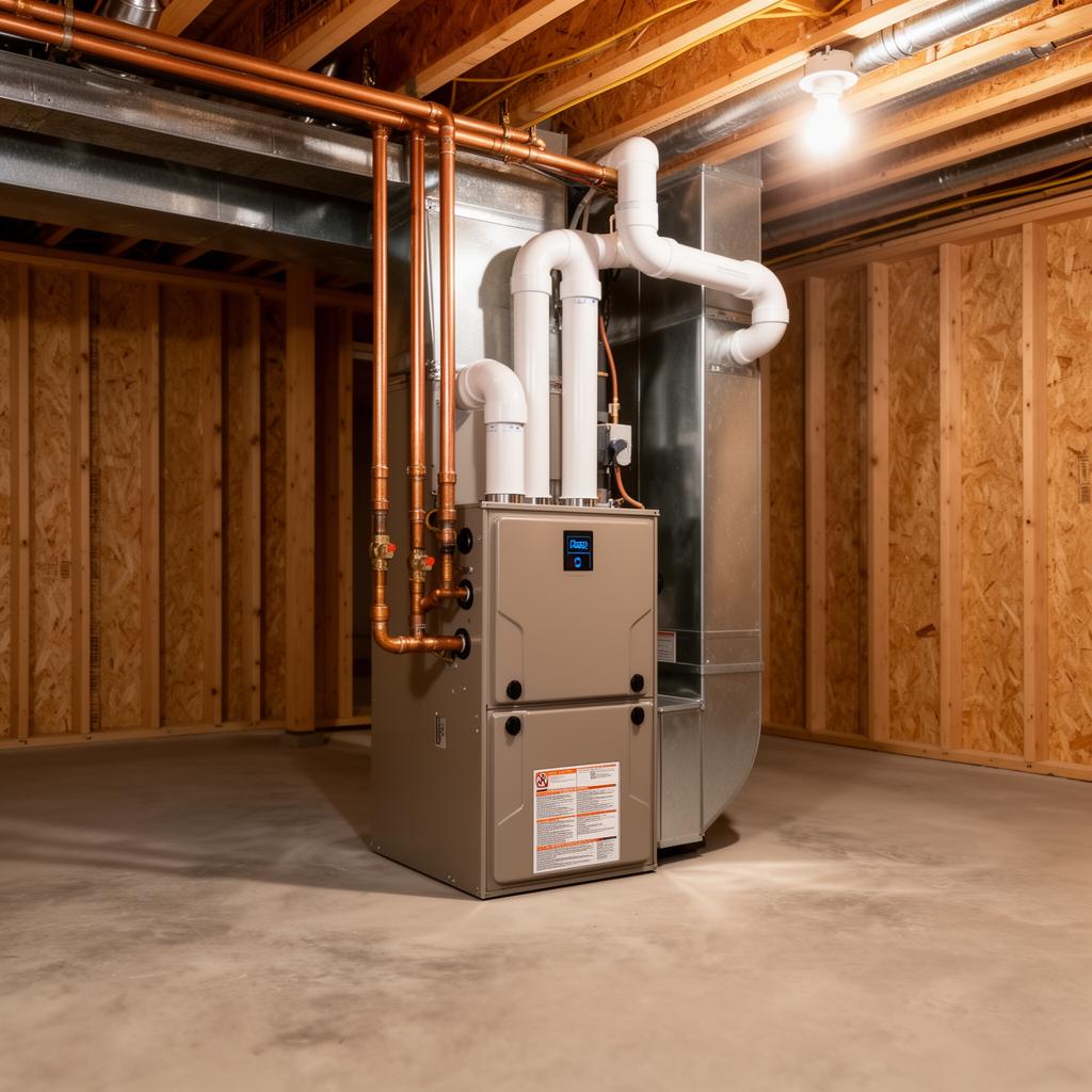 Clean furnace installs with copper supply and PVC venting